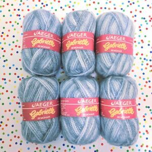 Jaeger Gabrielle Mohair Yarn in Light Blue & Grey Color 120